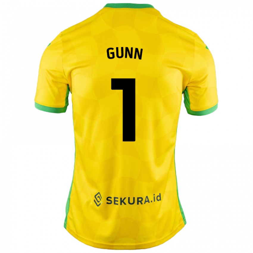 Kinder Angus Gunn #1 Gelb Grün Heimtrikot Trikot 2024/25 T-Shirt