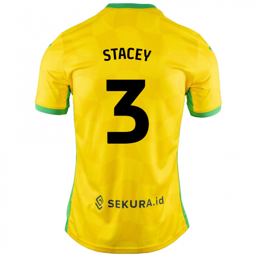 Kinder Jack Stacey #3 Gelb Grün Heimtrikot Trikot 2024/25 T-Shirt