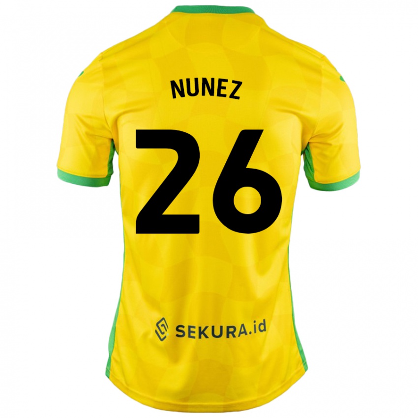 Kinder Marcelino Núñez #26 Gelb Grün Heimtrikot Trikot 2024/25 T-Shirt