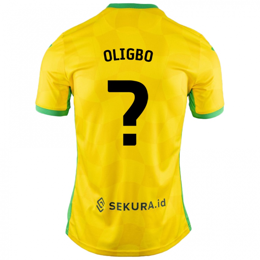 Kinder Finlay Oligbo #0 Gelb Grün Heimtrikot Trikot 2024/25 T-Shirt