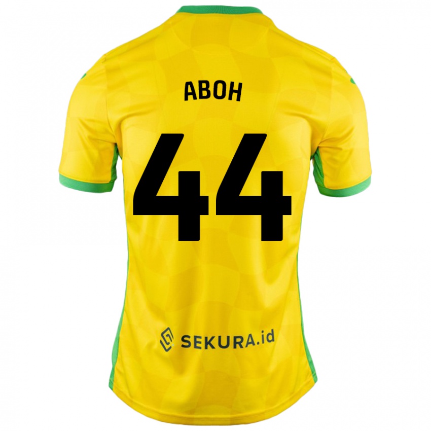 Kinder Ken Aboh #44 Gelb Grün Heimtrikot Trikot 2024/25 T-Shirt