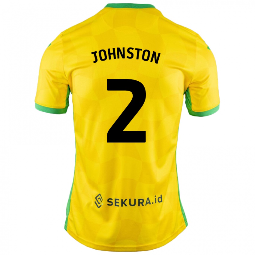 Kinder Chardonnay Johnston #2 Gelb Grün Heimtrikot Trikot 2024/25 T-Shirt