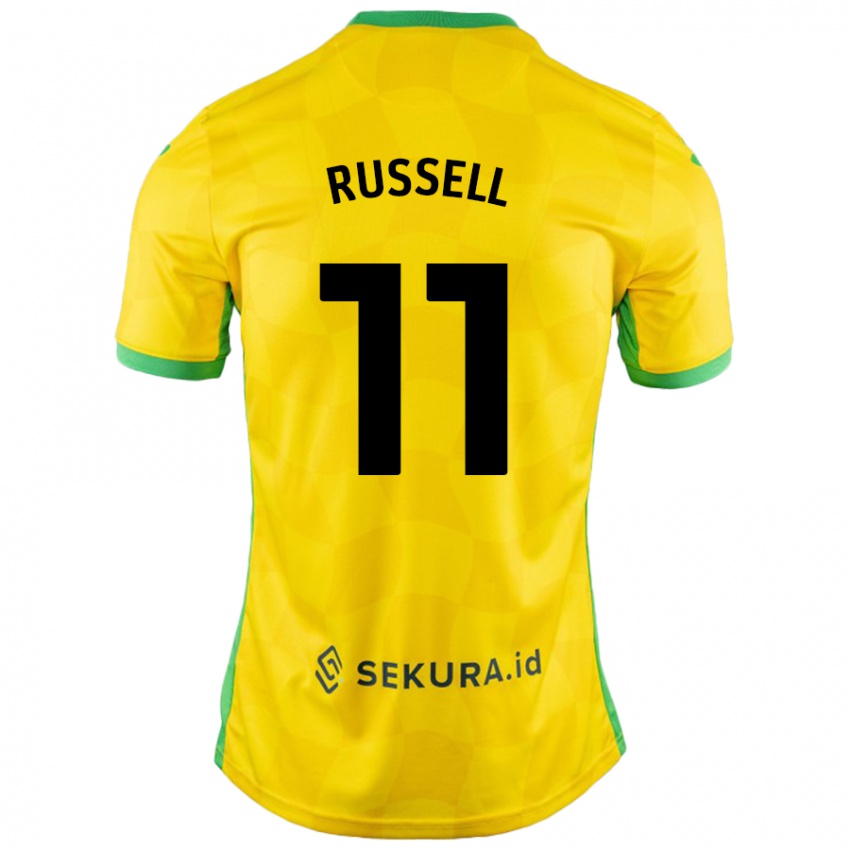 Kinder Rebecca Russell #11 Gelb Grün Heimtrikot Trikot 2024/25 T-Shirt