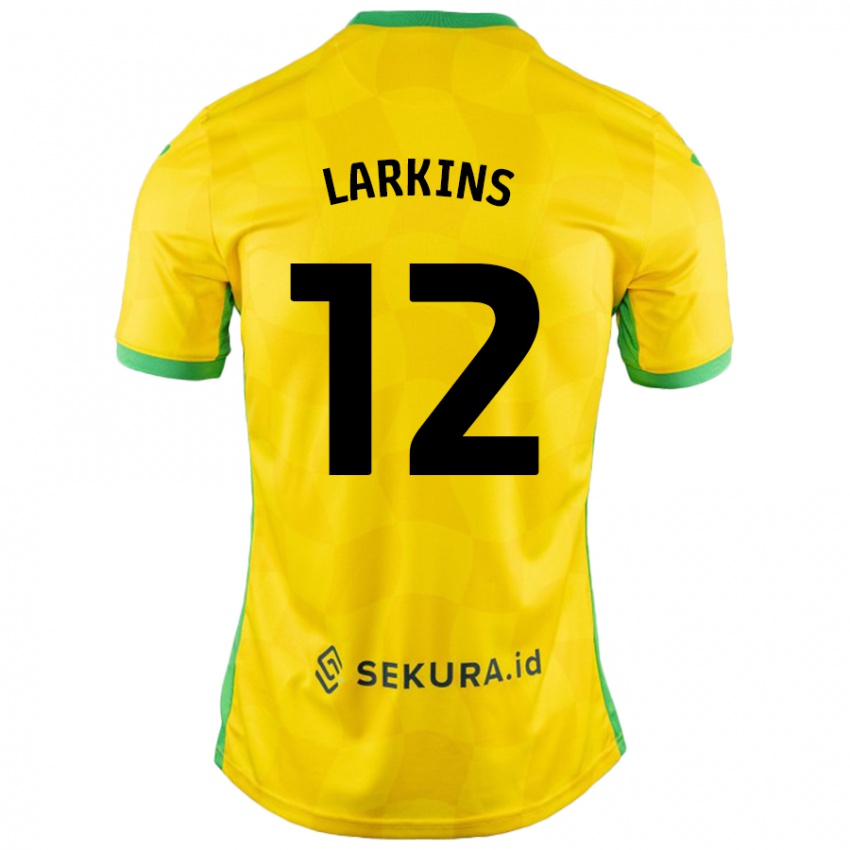 Kinder Anna Larkins #12 Gelb Grün Heimtrikot Trikot 2024/25 T-Shirt