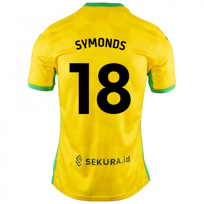 Kinder Freya Symonds #18 Gelb Grün Heimtrikot Trikot 2024/25 T-Shirt