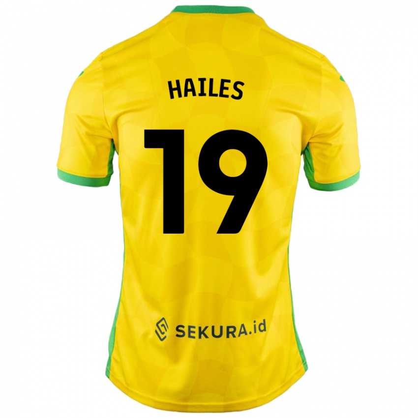 Kinder Lauren Hailes #19 Gelb Grün Heimtrikot Trikot 2024/25 T-Shirt