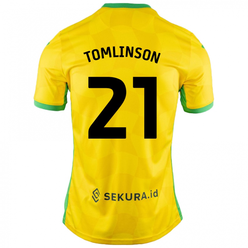 Kinder Lauren Tomlinson #21 Gelb Grün Heimtrikot Trikot 2024/25 T-Shirt