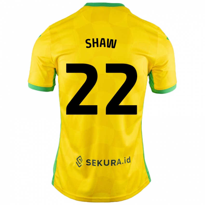 Kinder Shannon Shaw #22 Gelb Grün Heimtrikot Trikot 2024/25 T-Shirt