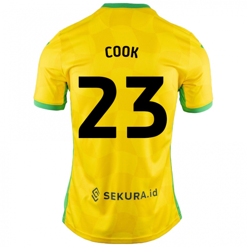 Kinder Olivia Cook #23 Gelb Grün Heimtrikot Trikot 2024/25 T-Shirt