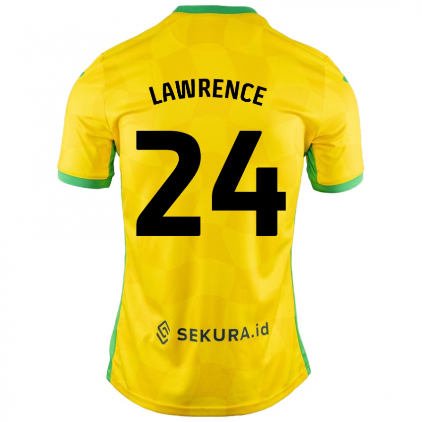 Kinder Rachel Lawrence #24 Gelb Grün Heimtrikot Trikot 2024/25 T-Shirt