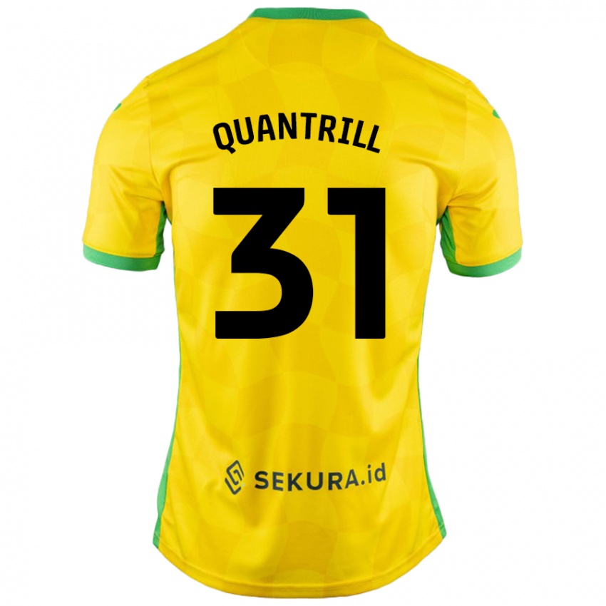 Kinder Sarah Quantrill #31 Gelb Grün Heimtrikot Trikot 2024/25 T-Shirt