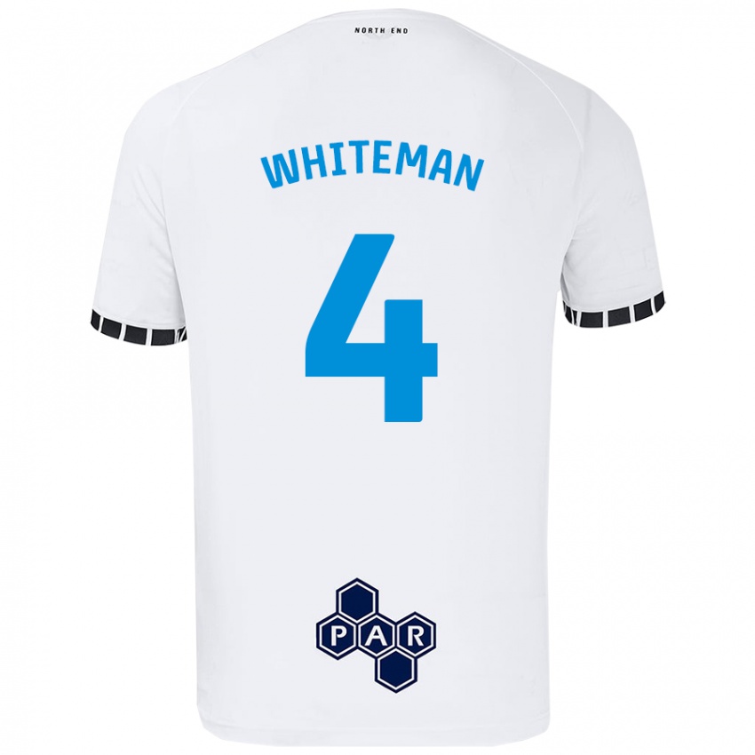 Kinder Ben Whiteman #4 Weiß Heimtrikot Trikot 2024/25 T-Shirt