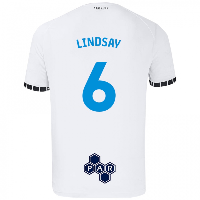 Kinder Liam Lindsay #6 Weiß Heimtrikot Trikot 2024/25 T-Shirt