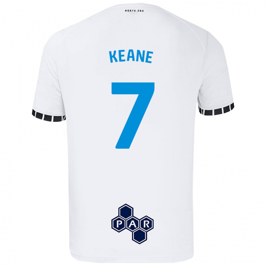 Kinder Will Keane #7 Weiß Heimtrikot Trikot 2024/25 T-Shirt