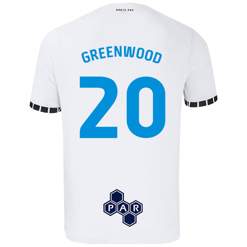 Kinder Sam Greenwood #20 Weiß Heimtrikot Trikot 2024/25 T-Shirt