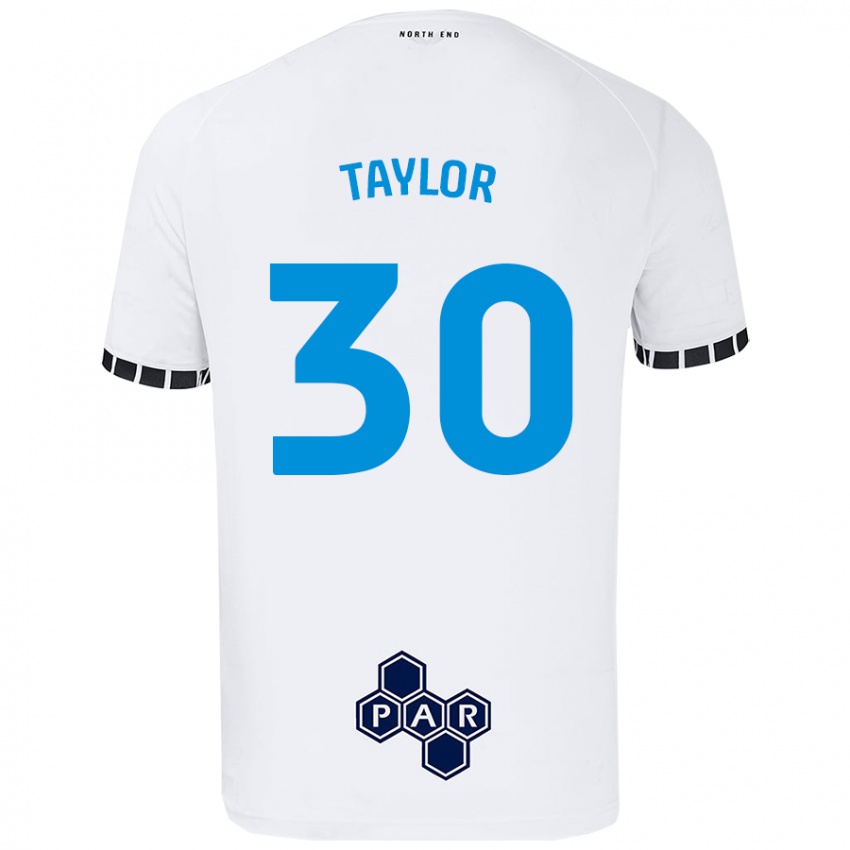 Kinder Kian Taylor #30 Weiß Heimtrikot Trikot 2024/25 T-Shirt