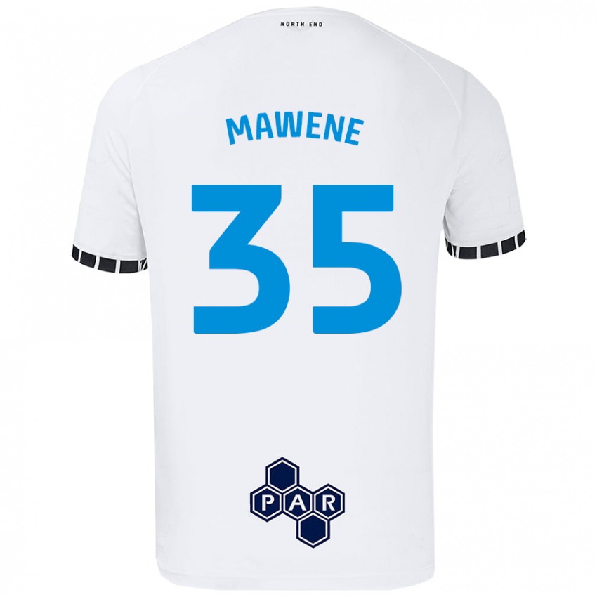 Kinder Noah Mawene #35 Weiß Heimtrikot Trikot 2024/25 T-Shirt