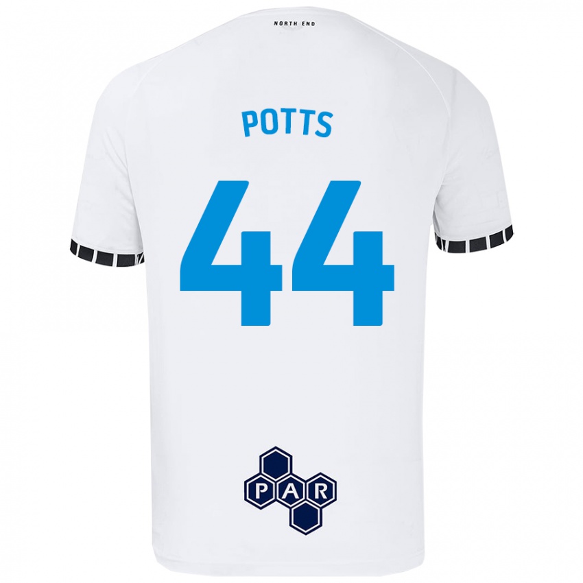 Kinder Brad Potts #44 Weiß Heimtrikot Trikot 2024/25 T-Shirt