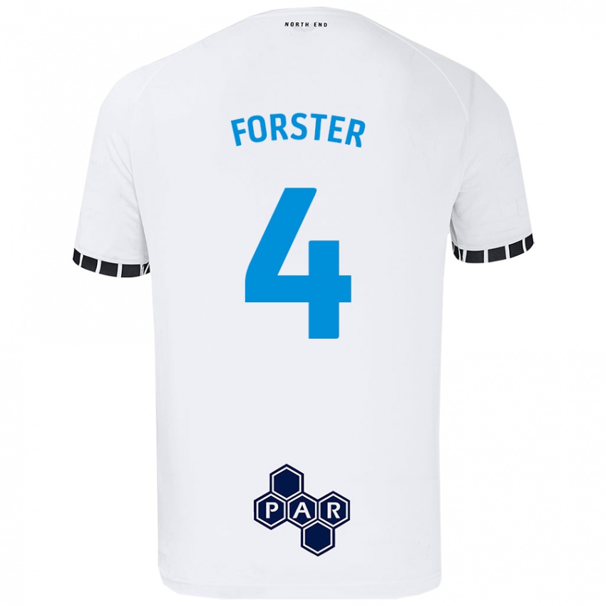 Kinder Hannah Forster #4 Weiß Heimtrikot Trikot 2024/25 T-Shirt