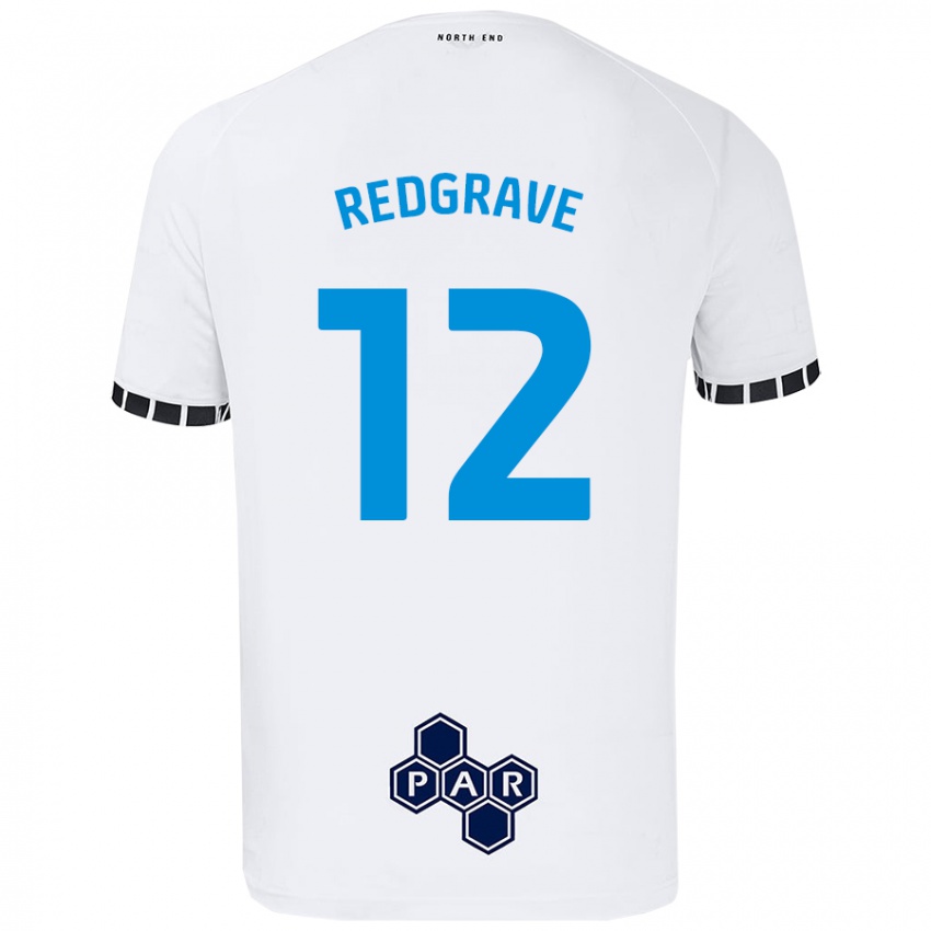 Kinder Jodie Redgrave #12 Weiß Heimtrikot Trikot 2024/25 T-Shirt