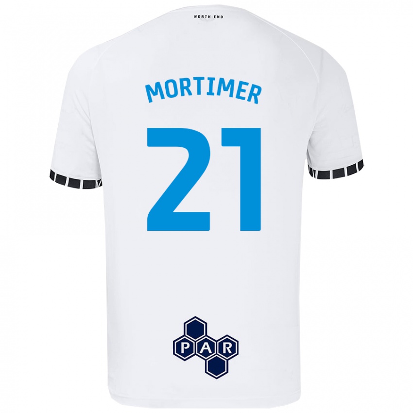 Kinder Jodie Mortimer #21 Weiß Heimtrikot Trikot 2024/25 T-Shirt