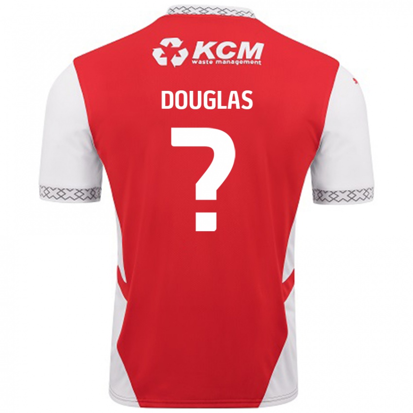 Kinder Hamish Douglas #0 Rot Weiß Heimtrikot Trikot 2024/25 T-Shirt