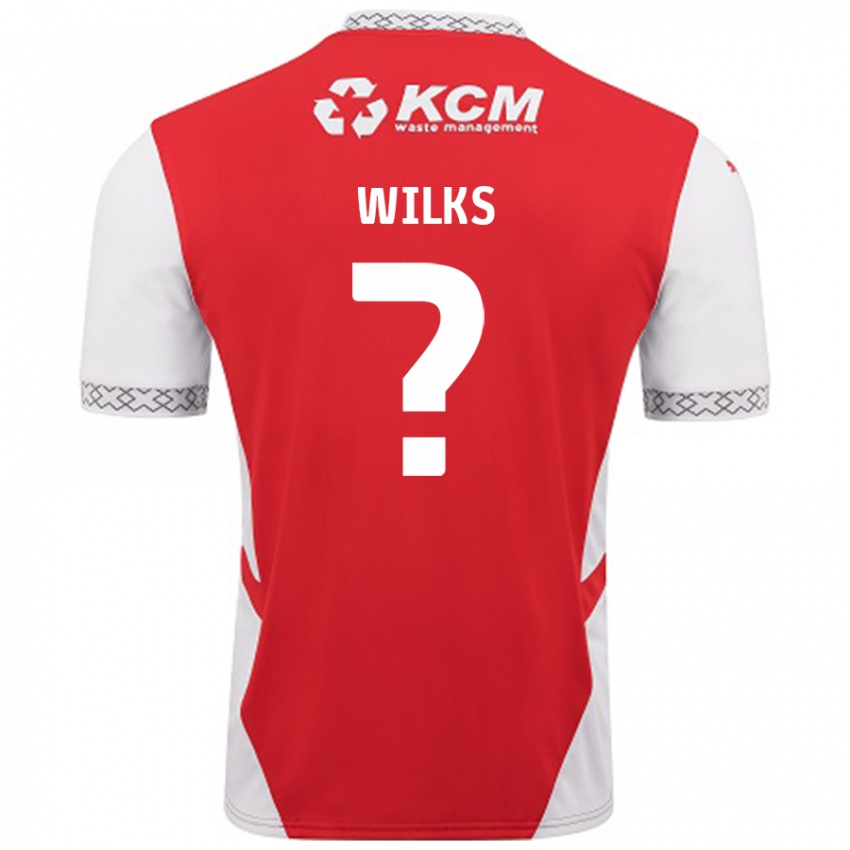 Kinder Mallik Wilks #0 Rot Weiß Heimtrikot Trikot 2024/25 T-Shirt