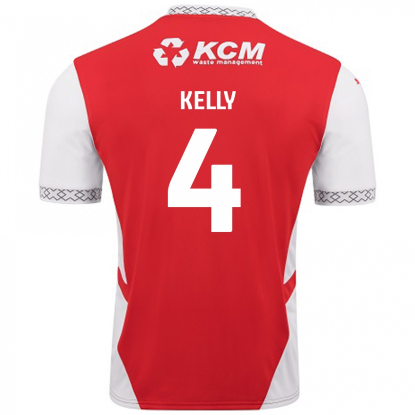 Kinder Liam Kelly #4 Rot Weiß Heimtrikot Trikot 2024/25 T-Shirt