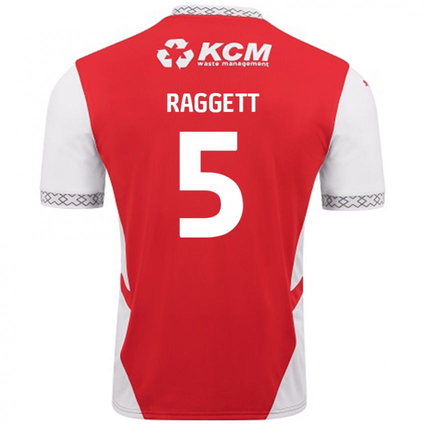 Kinder Sean Raggett #5 Rot Weiß Heimtrikot Trikot 2024/25 T-Shirt