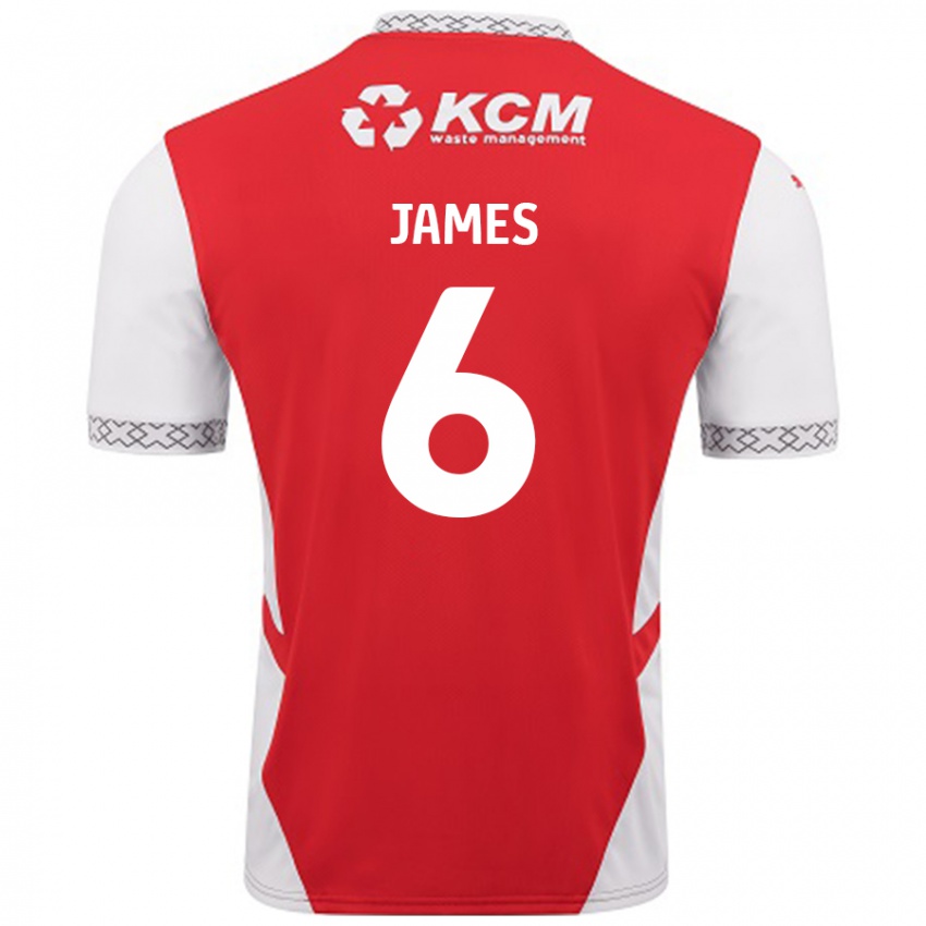 Kinder Reece James #6 Rot Weiß Heimtrikot Trikot 2024/25 T-Shirt