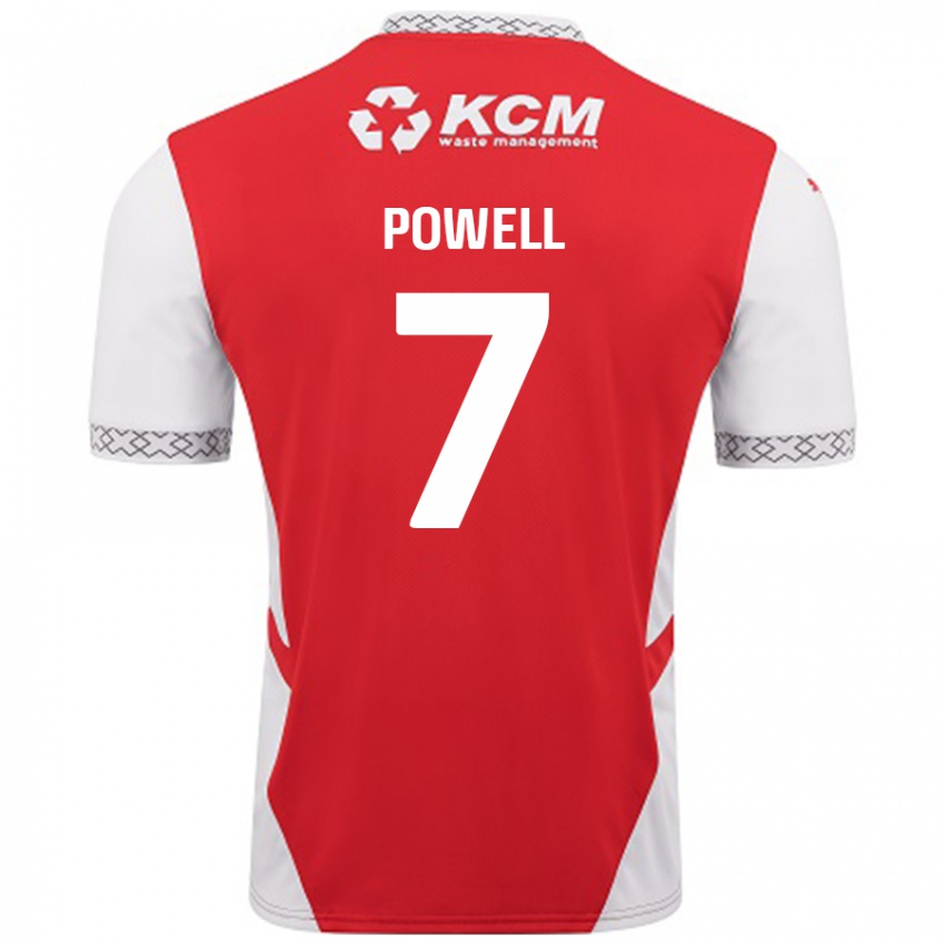 Kinder Joe Powell #7 Rot Weiß Heimtrikot Trikot 2024/25 T-Shirt