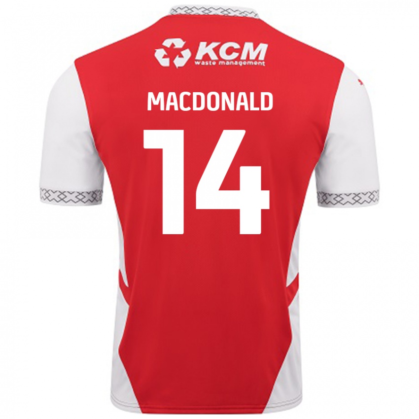 Kinder Alex Macdonald #14 Rot Weiß Heimtrikot Trikot 2024/25 T-Shirt