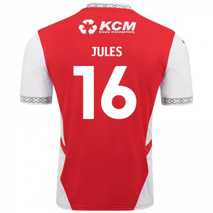 Kinder Zak Jules #16 Rot Weiß Heimtrikot Trikot 2024/25 T-Shirt