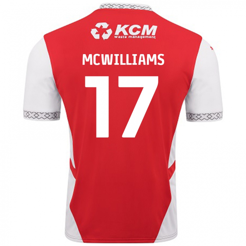 Kinder Shaun Mcwilliams #17 Rot Weiß Heimtrikot Trikot 2024/25 T-Shirt