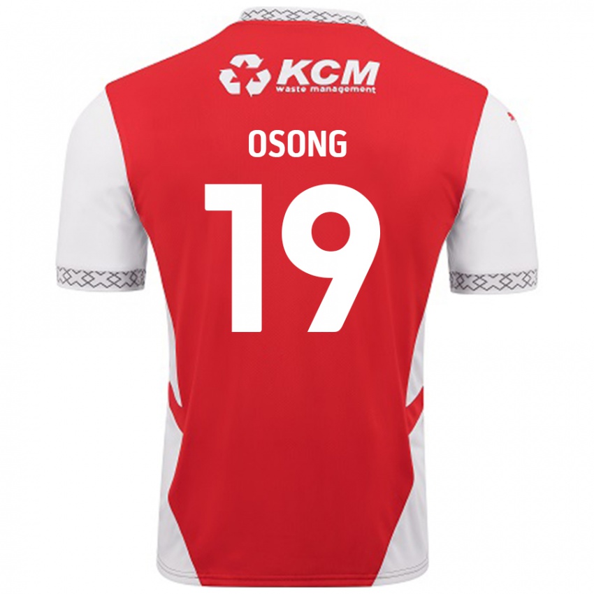 Kinder Detlef Esapa Osong #19 Rot Weiß Heimtrikot Trikot 2024/25 T-Shirt