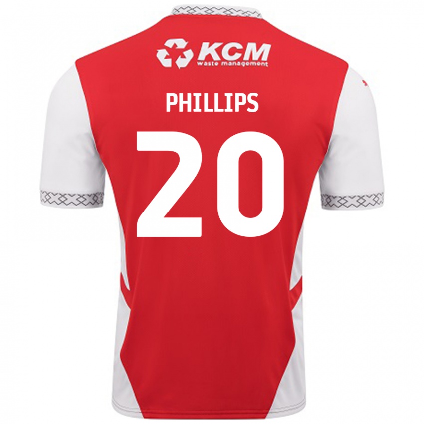 Kinder Dillon Phillips #20 Rot Weiß Heimtrikot Trikot 2024/25 T-Shirt