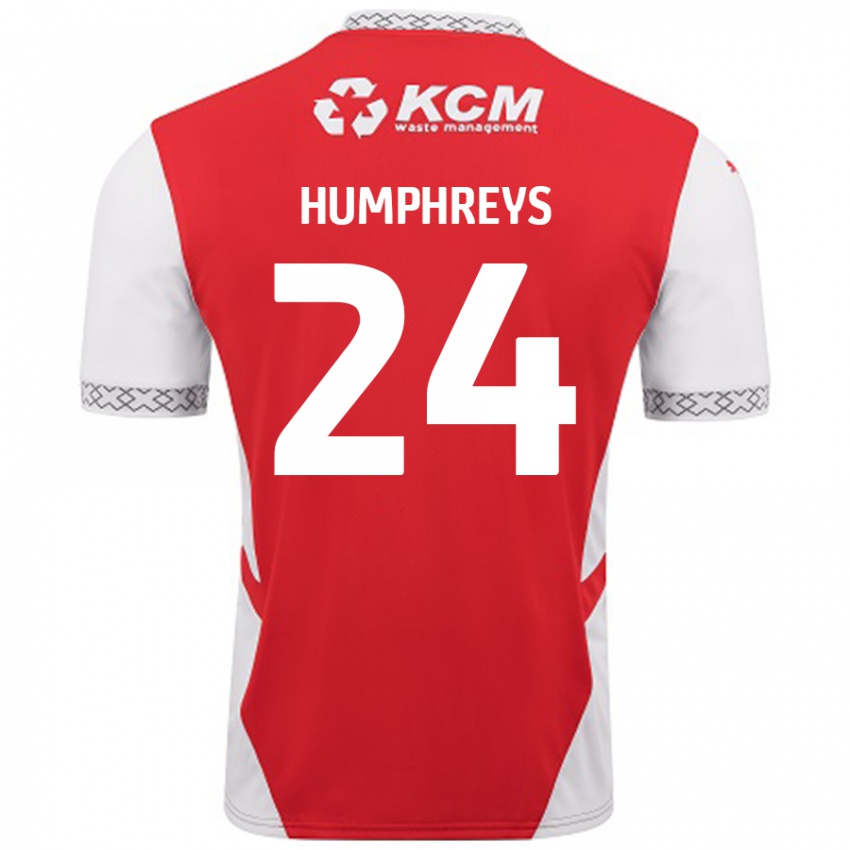 Kinder Cameron Humphreys #24 Rot Weiß Heimtrikot Trikot 2024/25 T-Shirt