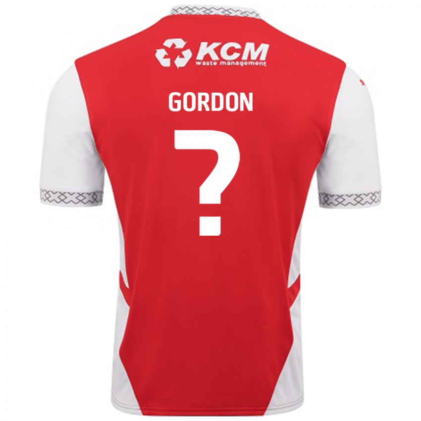 Kinder Owain Gordon #0 Rot Weiß Heimtrikot Trikot 2024/25 T-Shirt