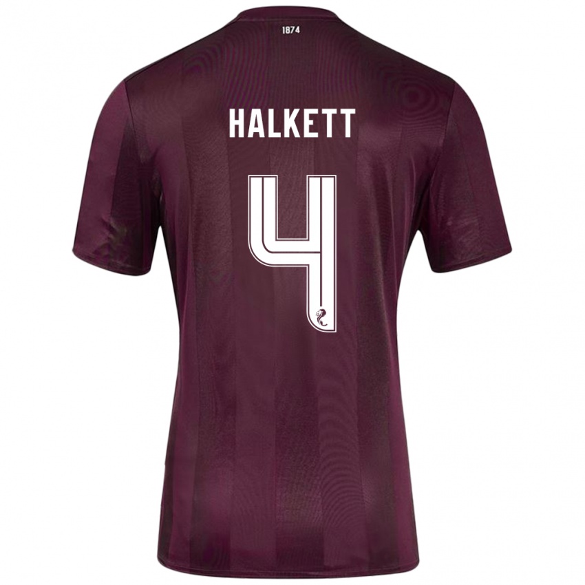 Kinder Craig Halkett #4 Burgundrot Heimtrikot Trikot 2024/25 T-Shirt