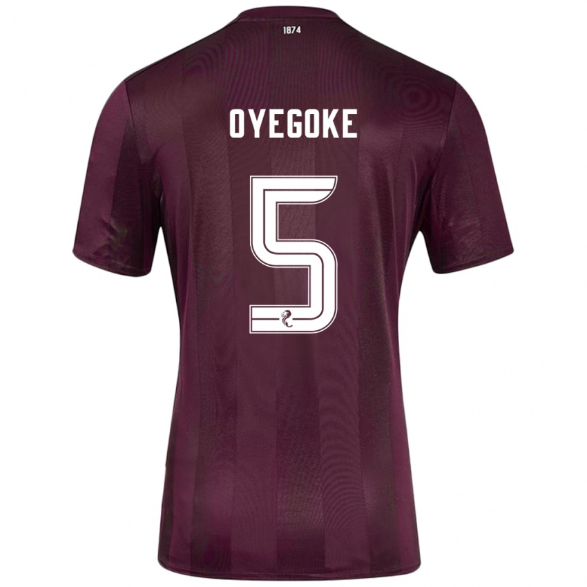 Kinder Daniel Oyegoke #5 Burgundrot Heimtrikot Trikot 2024/25 T-Shirt