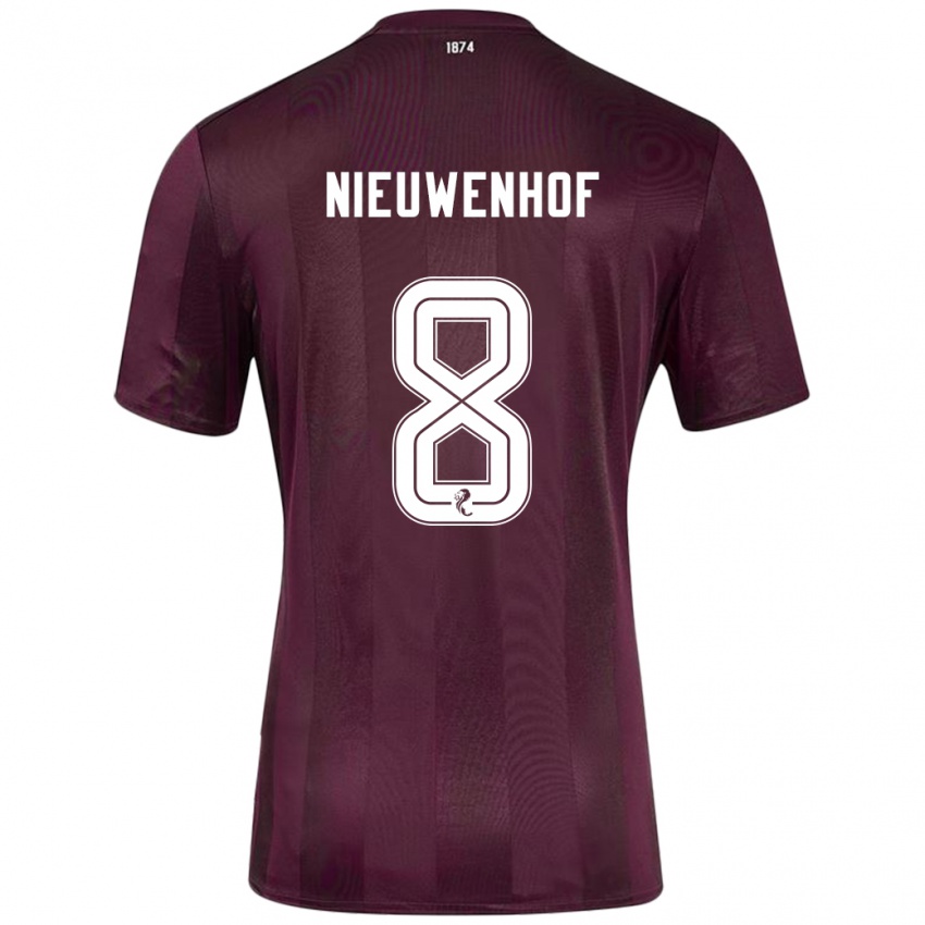 Kinder Calem Nieuwenhof #8 Burgundrot Heimtrikot Trikot 2024/25 T-Shirt