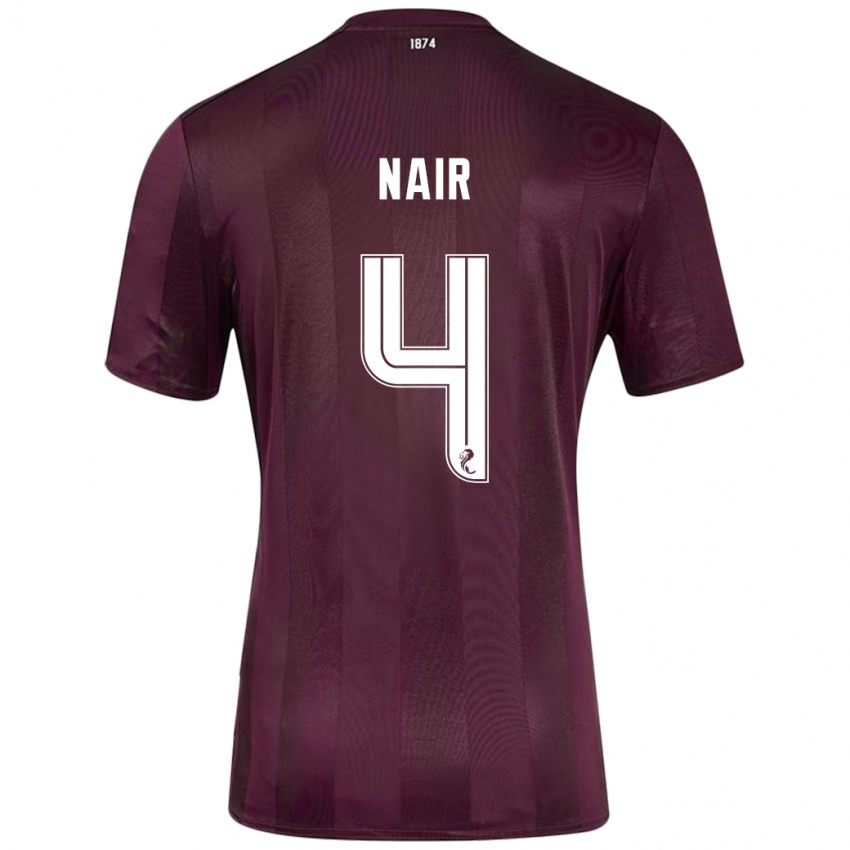 Kinder Kenzi Nair #4 Burgundrot Heimtrikot Trikot 2024/25 T-Shirt