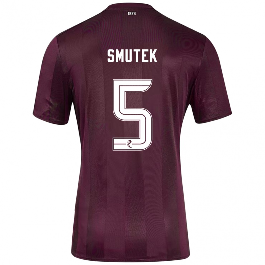 Kinder Kai Smutek #5 Burgundrot Heimtrikot Trikot 2024/25 T-Shirt