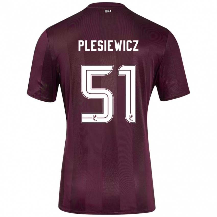 Kinder Szymon Plesiewicz #51 Burgundrot Heimtrikot Trikot 2024/25 T-Shirt