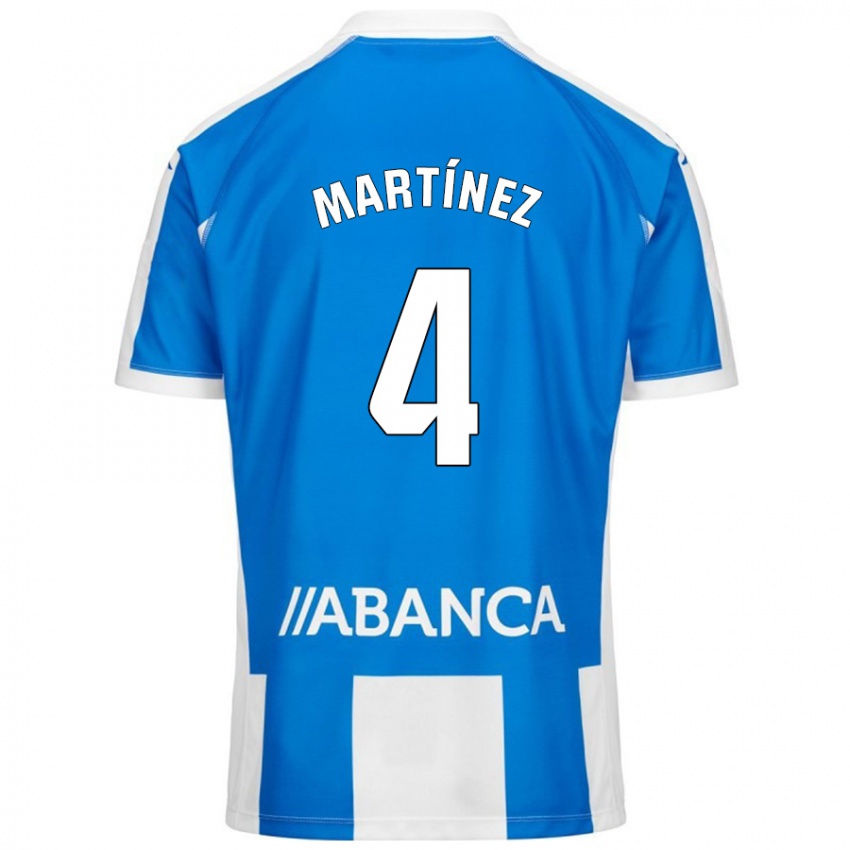 Kinder Pablo Martínez #4 Blau Weiß Heimtrikot Trikot 2024/25 T-Shirt