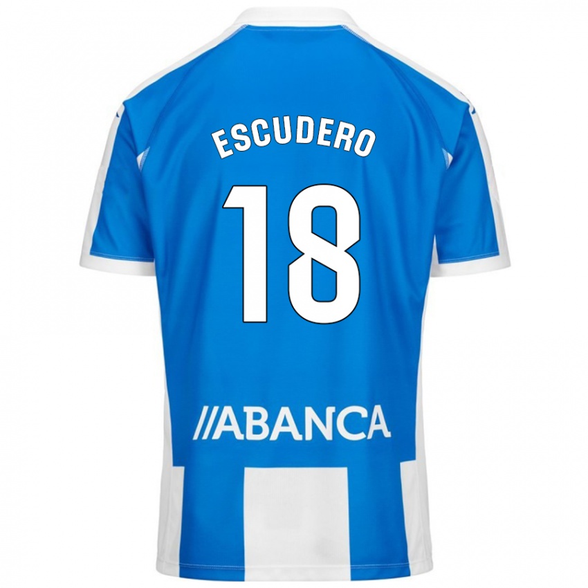 Kinder Sergio Escudero #18 Blau Weiß Heimtrikot Trikot 2024/25 T-Shirt