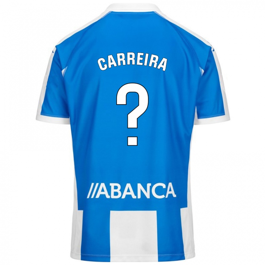 Kinder David Carreira #0 Blau Weiß Heimtrikot Trikot 2024/25 T-Shirt