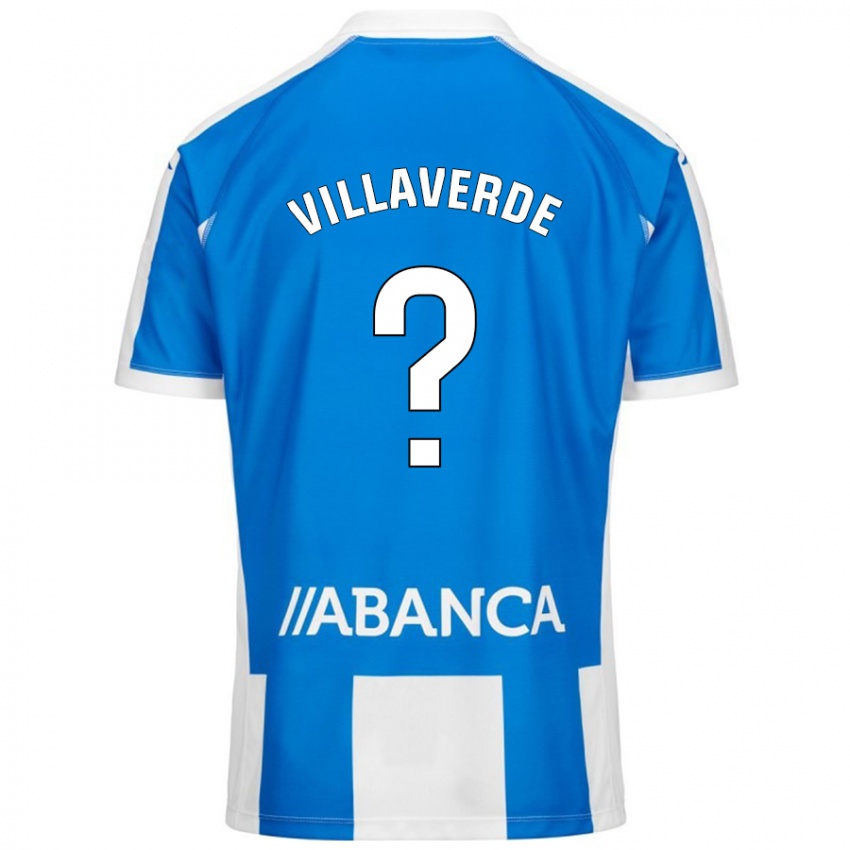 Kinder Hugo Villaverde #0 Blau Weiß Heimtrikot Trikot 2024/25 T-Shirt