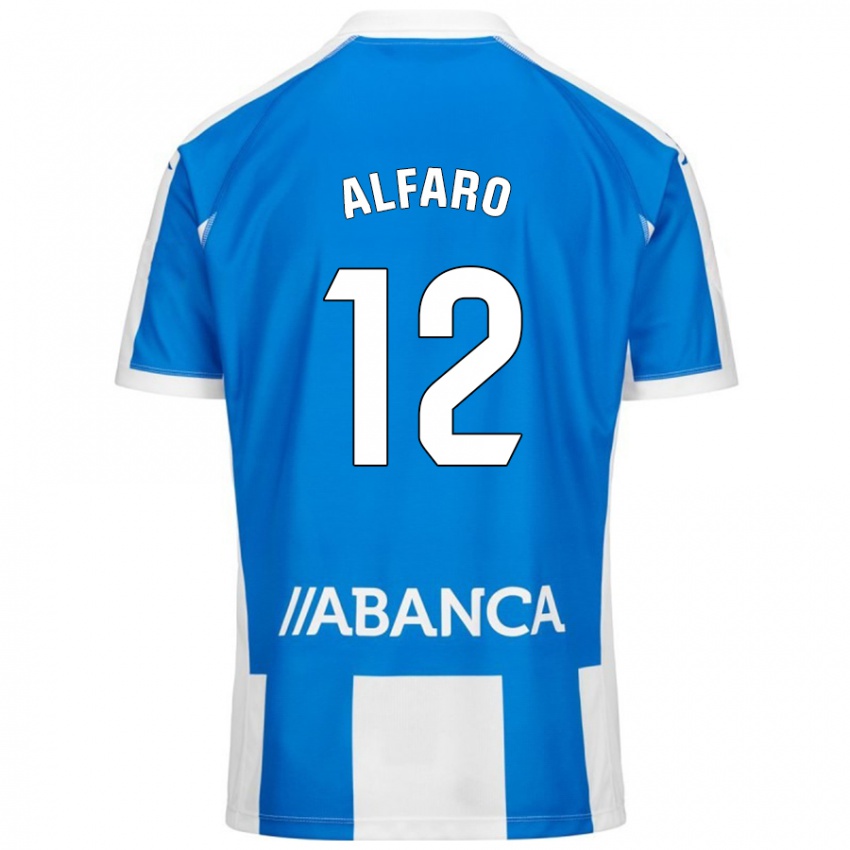 Kinder Alejandro Alfaro #12 Blau Weiß Heimtrikot Trikot 2024/25 T-Shirt