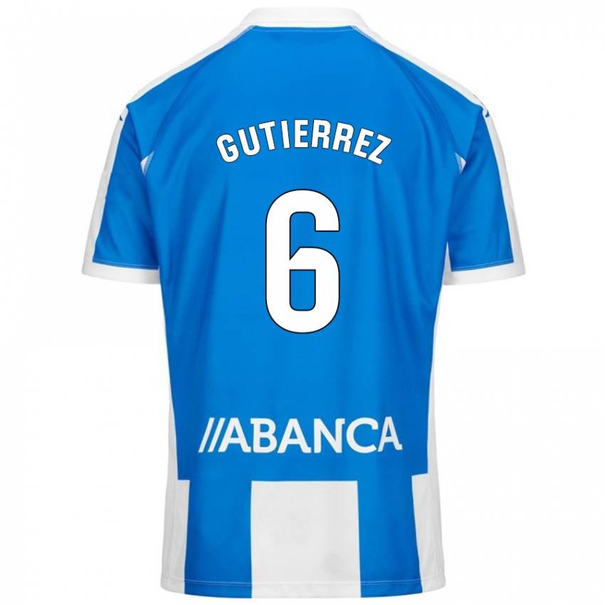 Kinder Paula Gutiérrez #6 Blau Weiß Heimtrikot Trikot 2024/25 T-Shirt